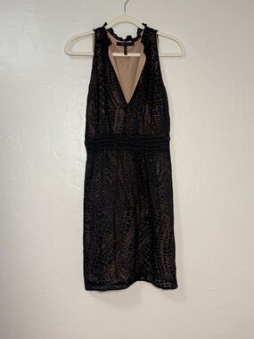 BCBGMaxAzria Black Sleeveless V-Neck Mini Dress